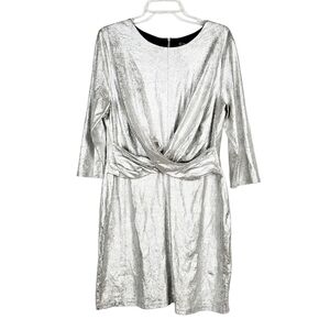 INC metallic silver faux suede cocktail dress NWT holiday Christmas NYE